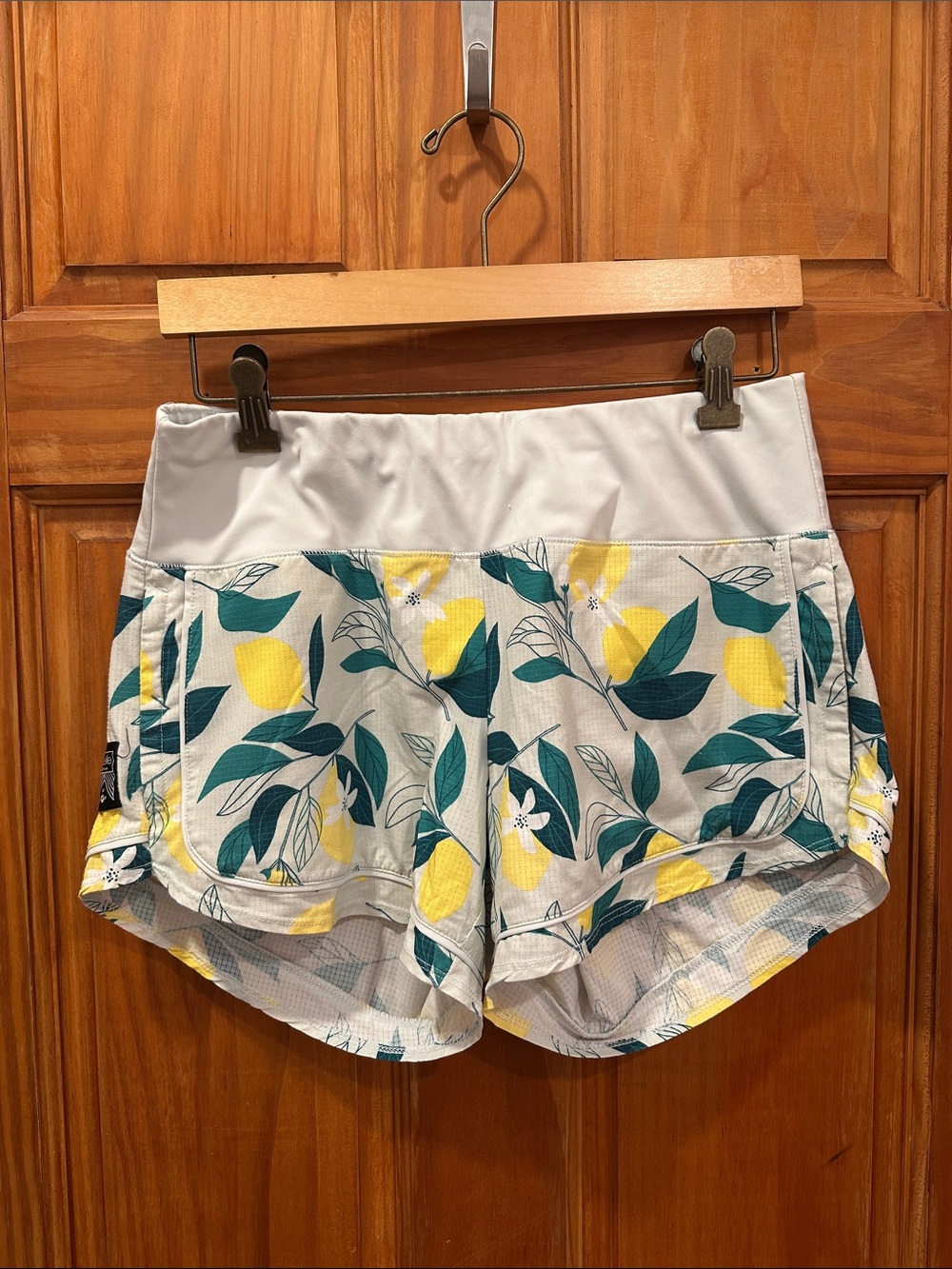 oiselle Lemon Print Athletic Shorts